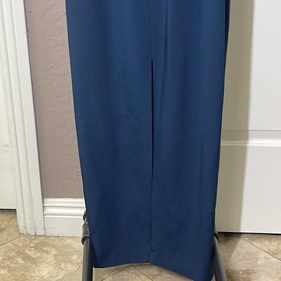 Marchesa Notte One Shoulder Lace Gown Dress Navy Size 0 - Picture 8 of 10